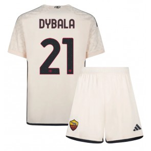 AS Roma Paulo Dybala #21 Replika Babytøj Udebanesæt Børn 2023-24 Kortærmet (+ Korte bukser)